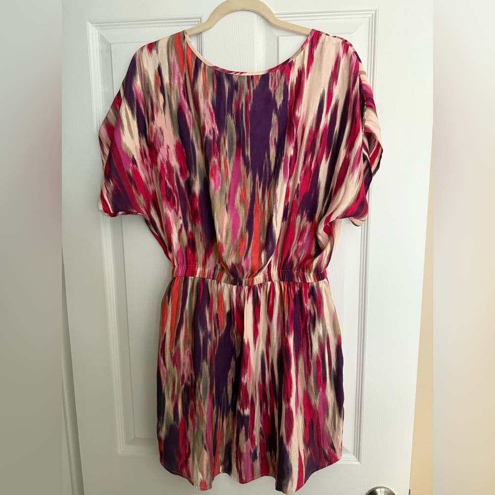 Express Women’s Purple & Pink Striped Mini Dress with Pockets, Size M - Picture 2 of 5